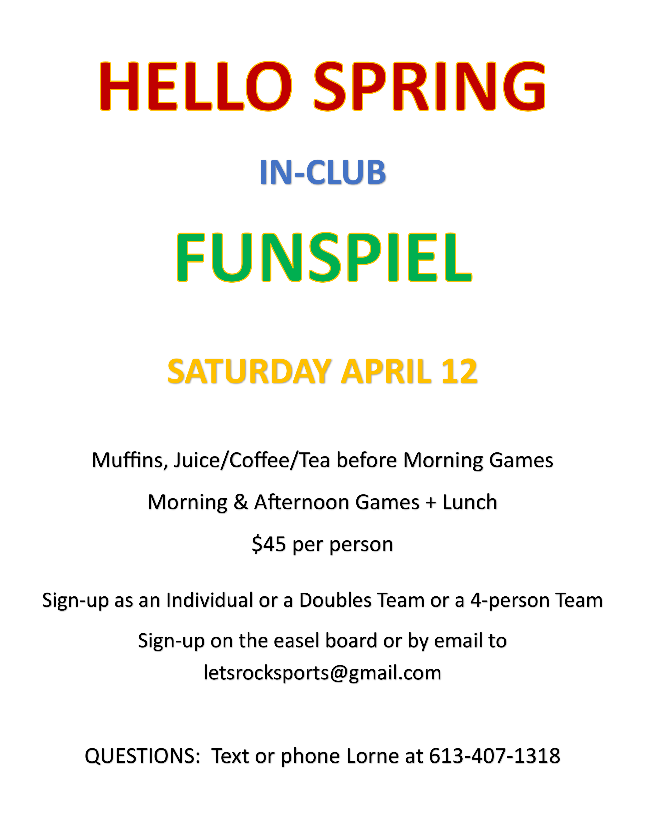 HELLO SPRING FUNSPIEL flyer