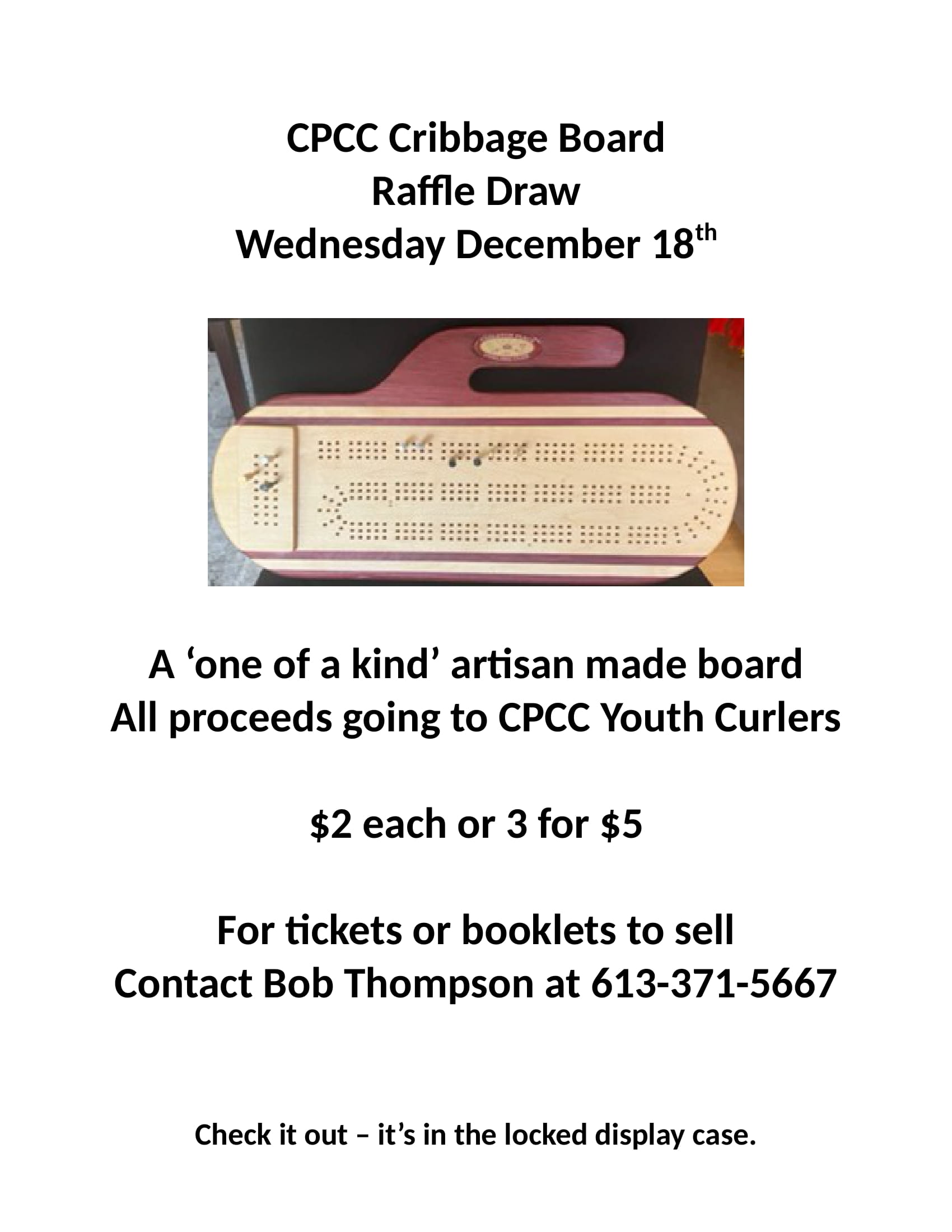 CPCC Cribbage Board A 1