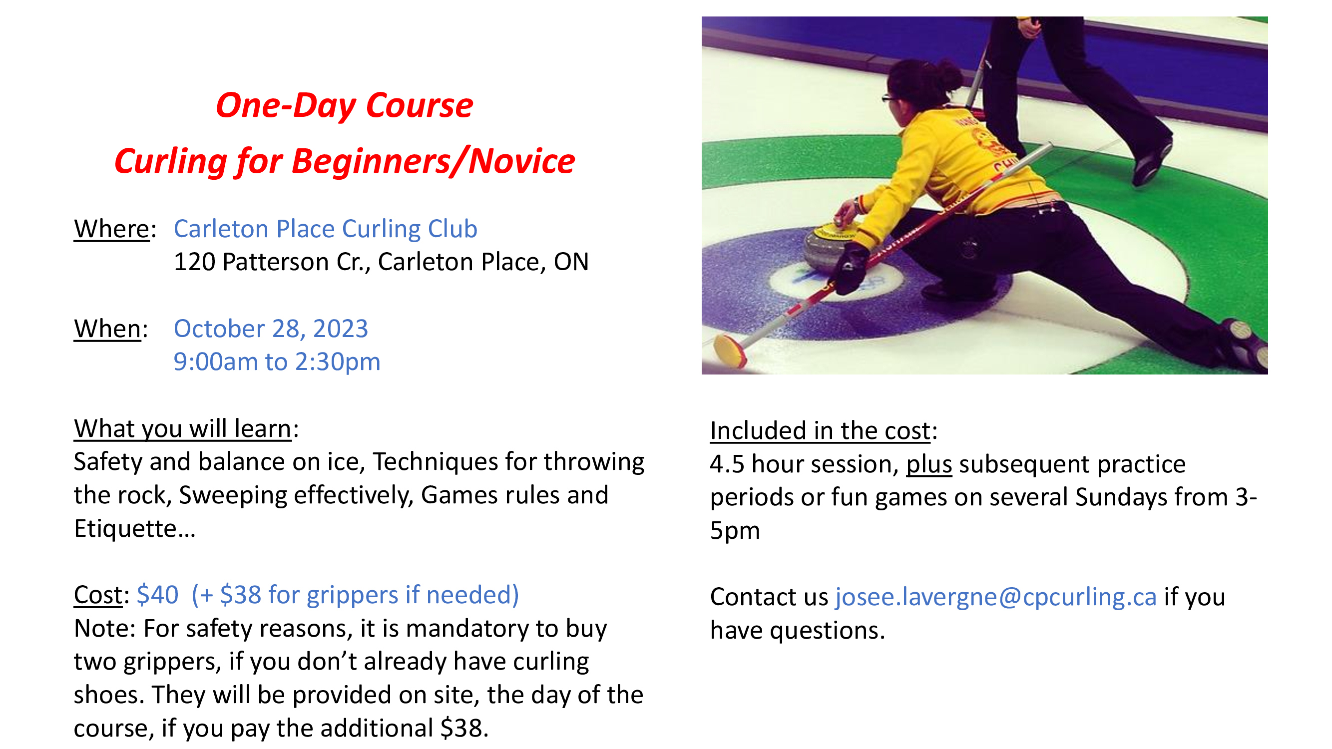 One Day Curling Course 28Oct2023