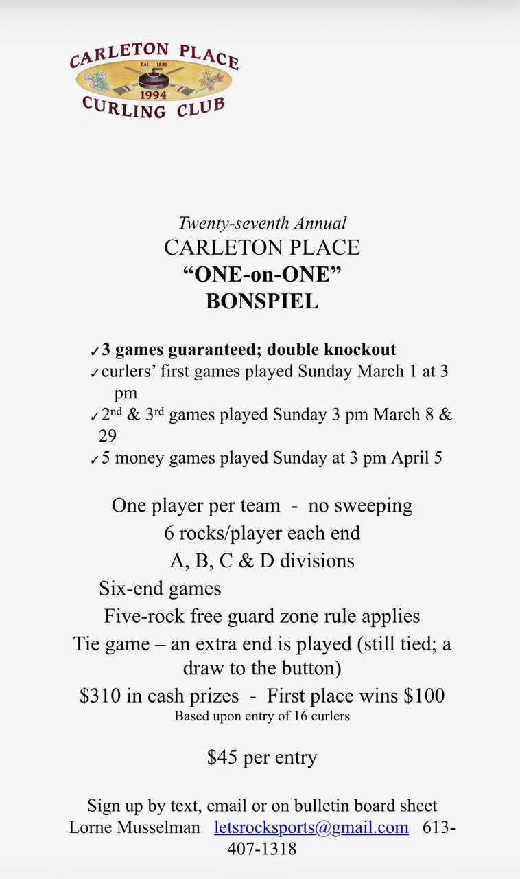 One on one bonspiel 2026